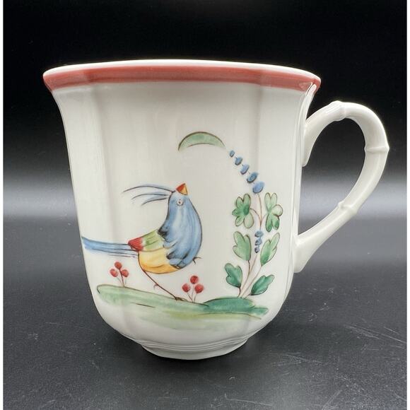 Villeroy & Boch Jardin d'Alsace Fleur Coffee Mugs with Bird Set of 4 Germany - Picture 3 of 13